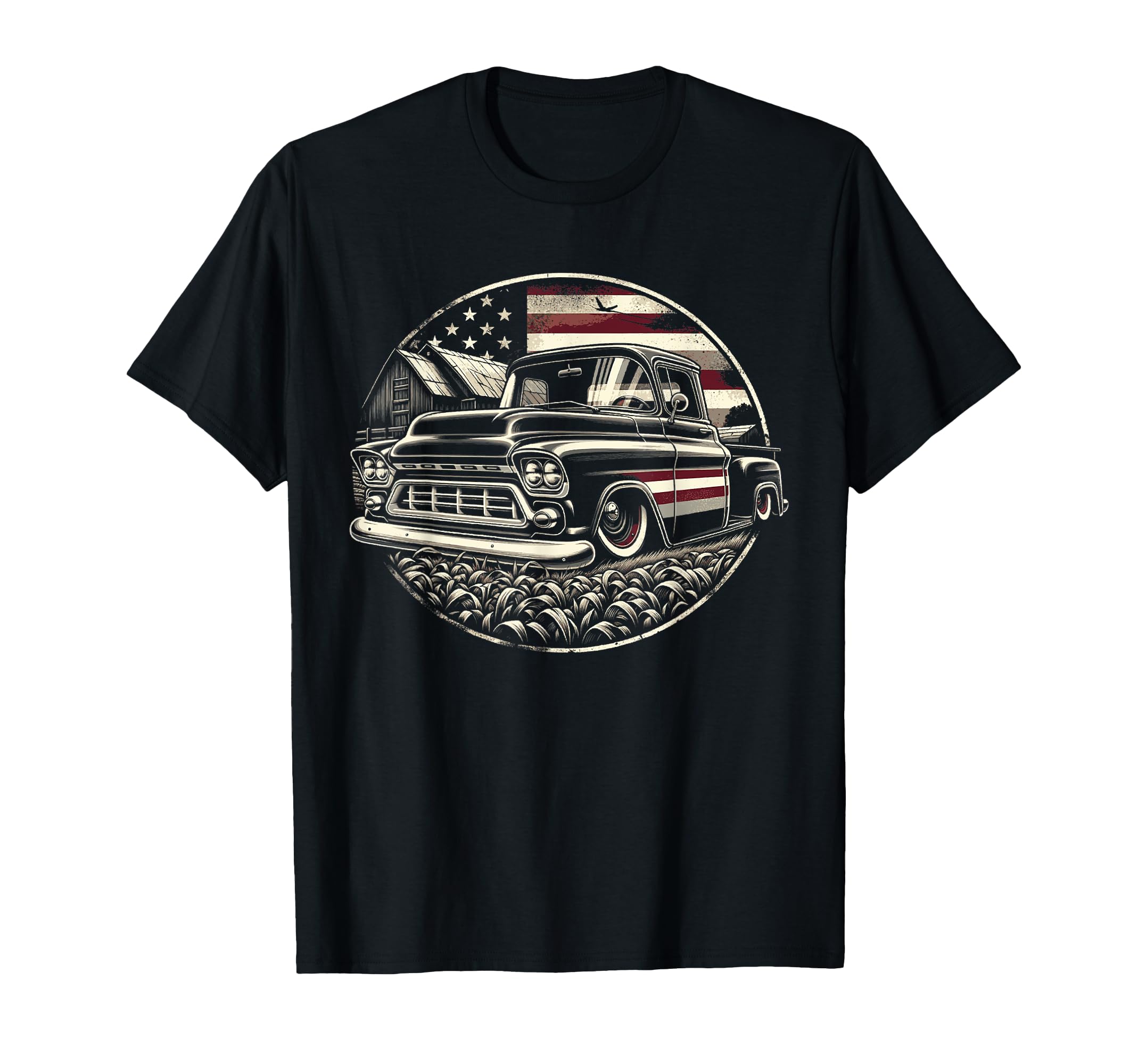 1950S 3100 Truck American Flag Old T-Shirt - Minimalist Print Men Women - T-Shirt, Sweatshirt, Hoodie