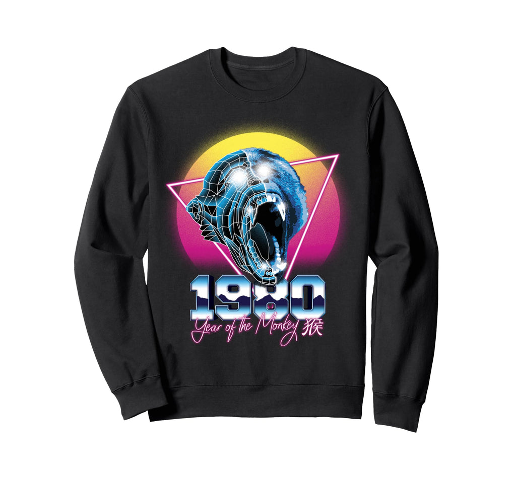 1980 Year Monkey 80S Chinese Zodiac Sweatshirt - Graphic Print for Adults - T-Shirt, Sweatshirt, Hoodie