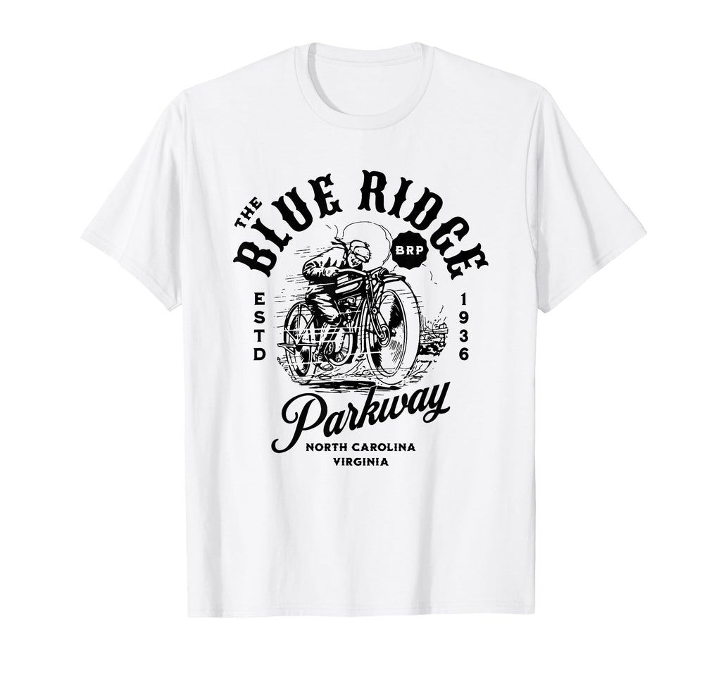 Blue Ridge Parkway Motorcycle T-Shirt - Novelty Apparel for Adults - T-Shirt, Sweatshirt, Hoodie