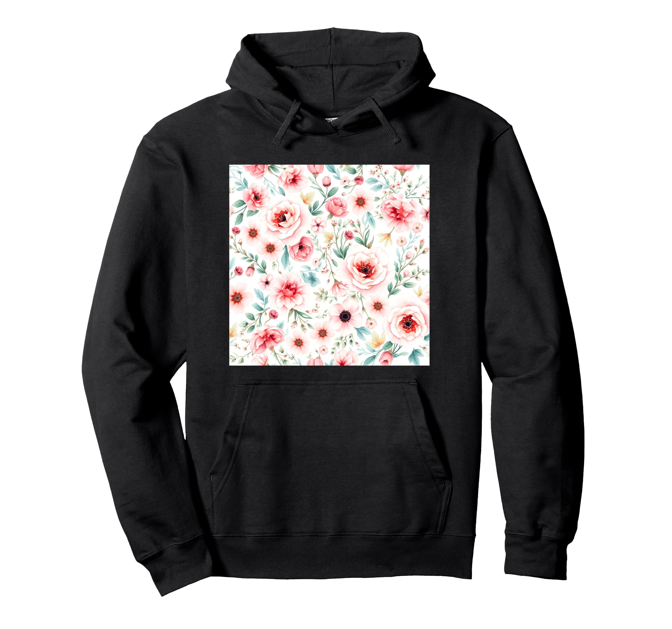 Watercolor Botanical Floral Hoodie - Unique Graphic for Adults - T-Shirt, Sweatshirt, Hoodie