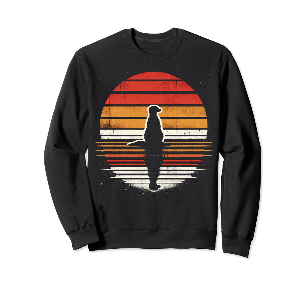 Meerkat Sunset Safari 70S Sweatshirt - Streetwear Style Unisex - T-Shirt, Sweatshirt, Hoodie