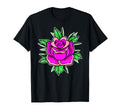 Purple Rose Traditional Tattoo Flash T-Shirt - Novelty Apparel Men Women - T-Shirt, Sweatshirt, Hoodie