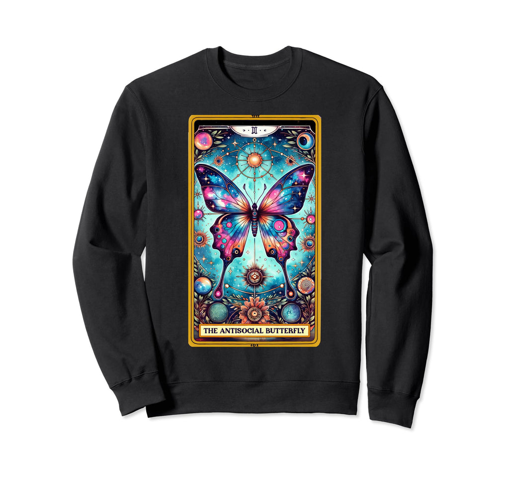 Anti Social Butterfly Tarot Card Sweatshirt - Aesthetic Graphic Unisex - T-Shirt, Sweatshirt, Hoodie