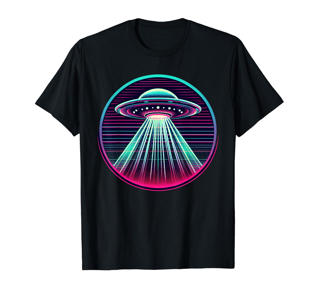 Spaceship 80S Synthwave Vaporwave T-Shirt - Fun Novelty Design Unisex - T-Shirt, Sweatshirt, Hoodie