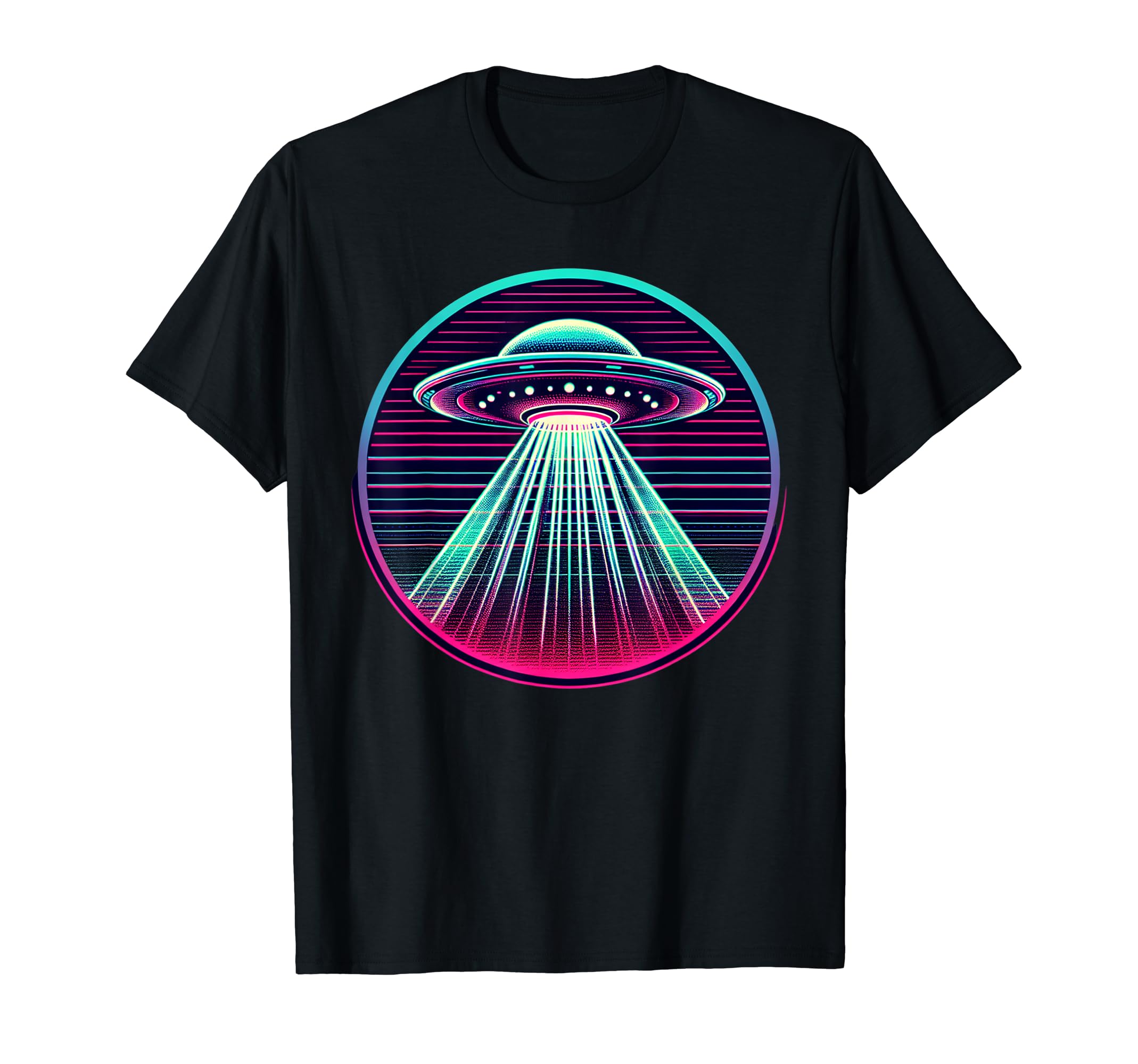 Spaceship 80S Synthwave Vaporwave T-Shirt - Fun Novelty Design Unisex - T-Shirt, Sweatshirt, Hoodie