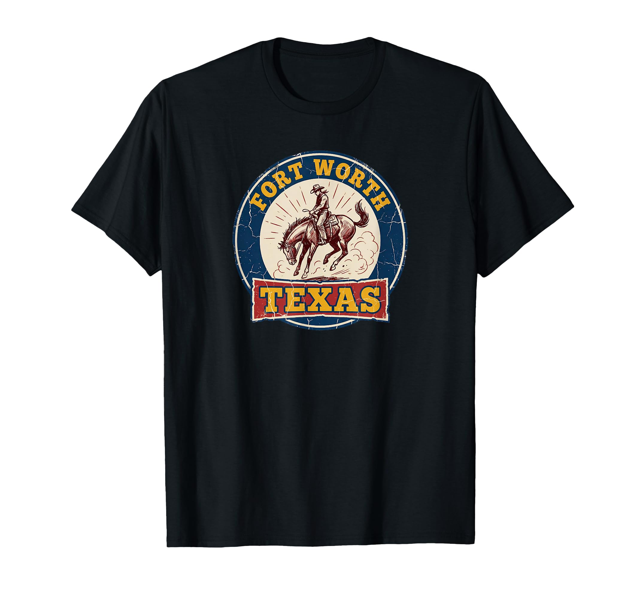 Fort Worth Texas Cowboy Badge T-Shirt - Casual Everyday Wear Men Women - T-Shirt, Sweatshirt, Hoodie