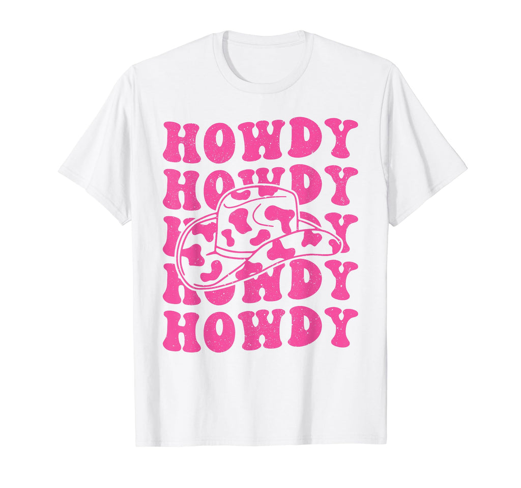 Rodeo White Howdy Western Cowboy Hat T-Shirt - Trendy Graphic Unisex - T-Shirt, Sweatshirt, Hoodie