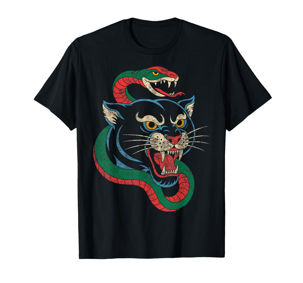 Panther Snake American Traditional Old T-Shirt - Graphic Print Men Women - T-Shirt, Sweatshirt, Hoodie