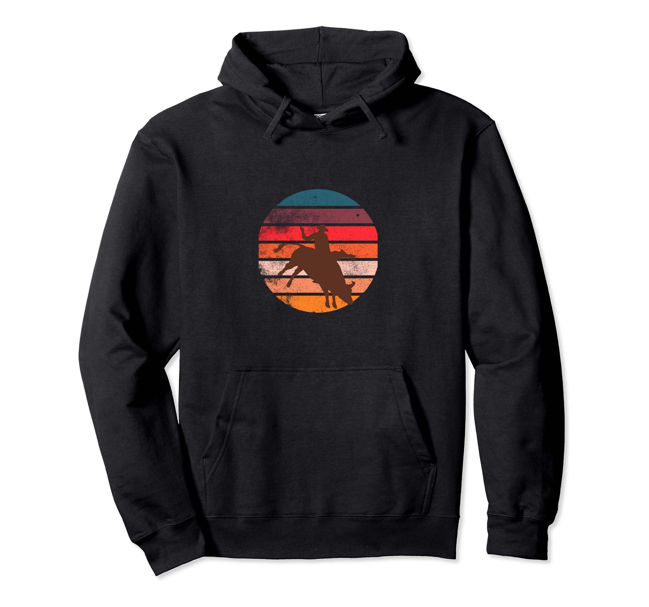 Rodeo Bull Riding Western Cowboy Bull Hoodie - Graphic Print for Adults - T-Shirt, Sweatshirt, Hoodie