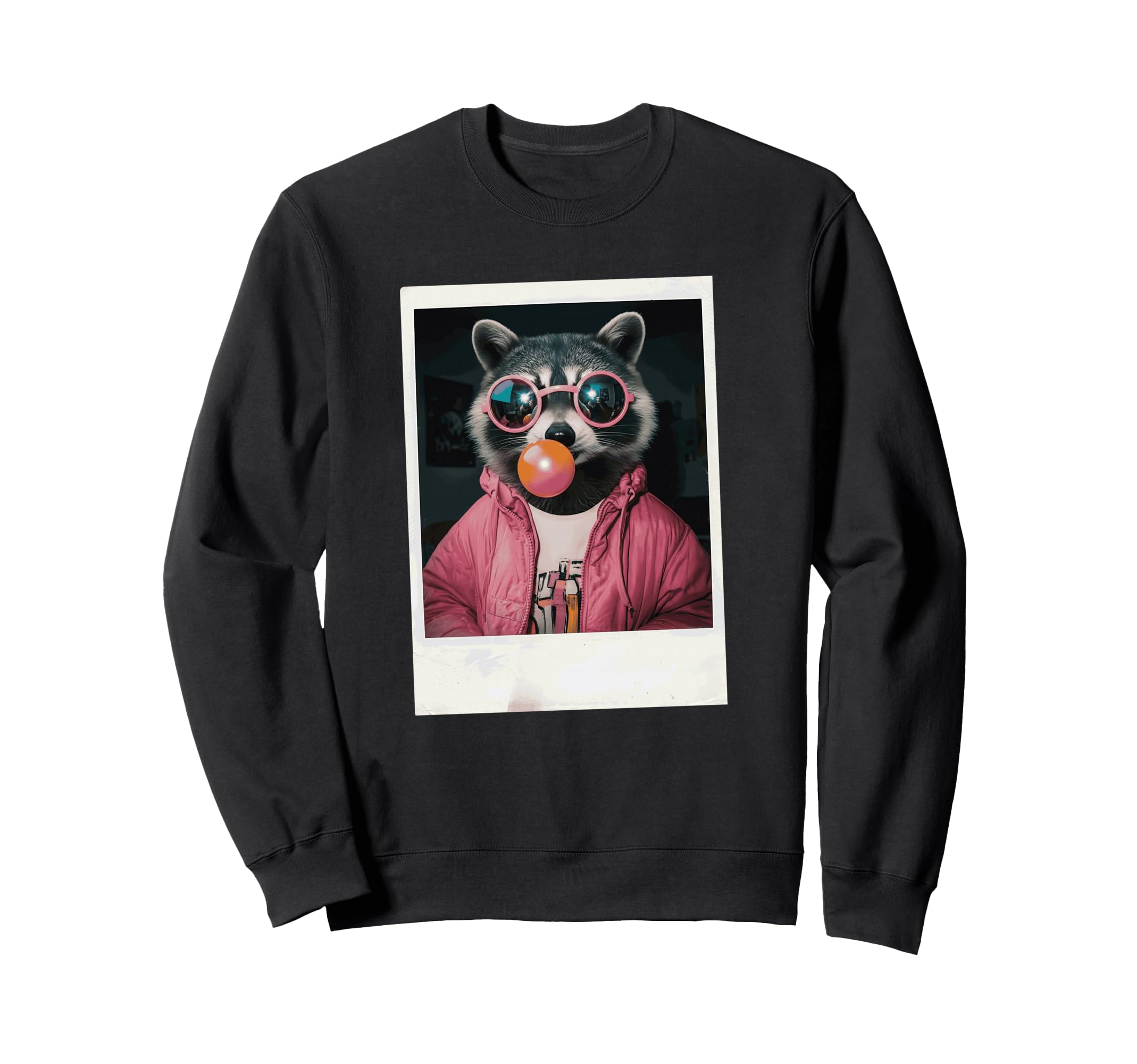 Racoon Hipster Vibes 90S Film Sweatshirt - Novelty Apparel Unisex - T-Shirt, Sweatshirt, Hoodie