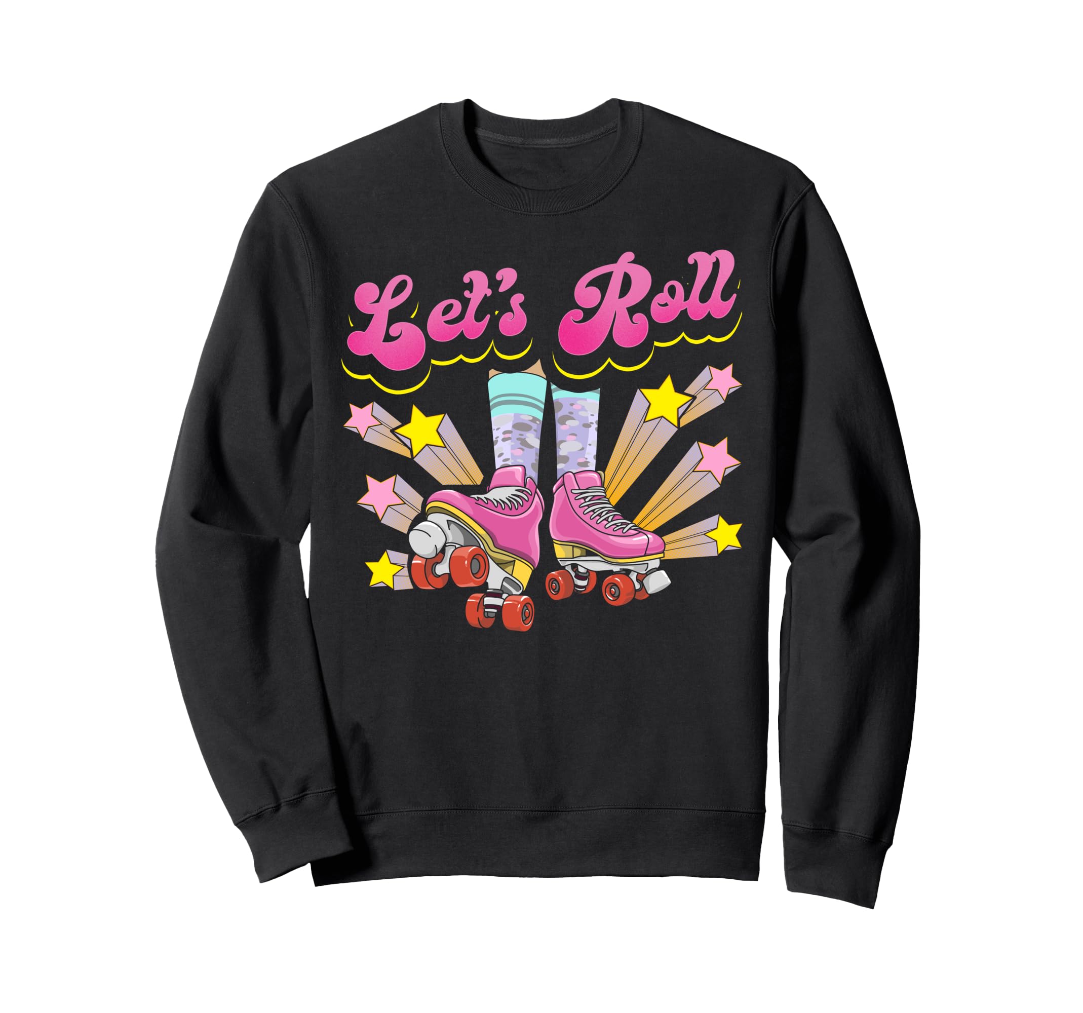 Roller Skating Skate 1970S Lets Sweatshirt - Custom Art Print Men Women - T-Shirt, Sweatshirt, Hoodie