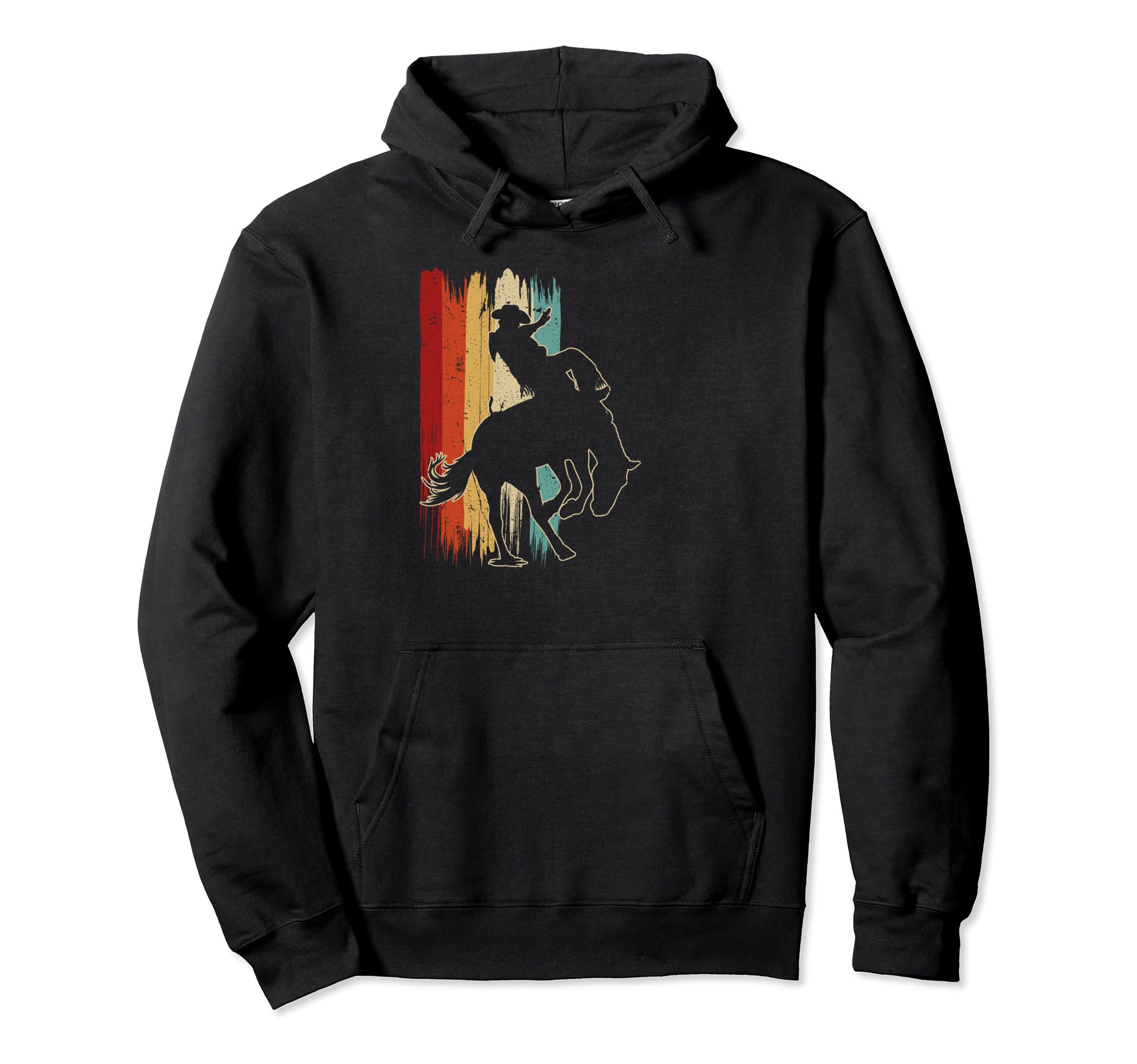 Bucking Bronco Western Rodeo Cowboy Bronc Hoodie - Unique Graphic Unisex - T-Shirt, Sweatshirt, Hoodie