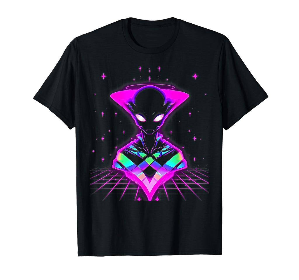 Synthwave Alien Cyberpunk 80S Sci Fi T-Shirt - Aesthetic Graphic Men Women - T-Shirt, Sweatshirt, Hoodie