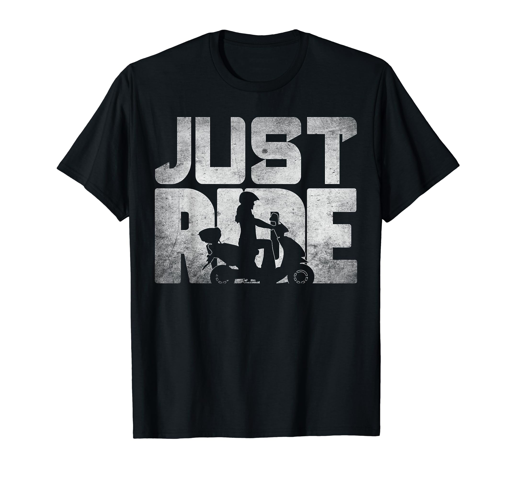 Distressed Just Ride Motorcycle Biker T-Shirt - Trendy Graphic Unisex - T-Shirt, Sweatshirt, Hoodie