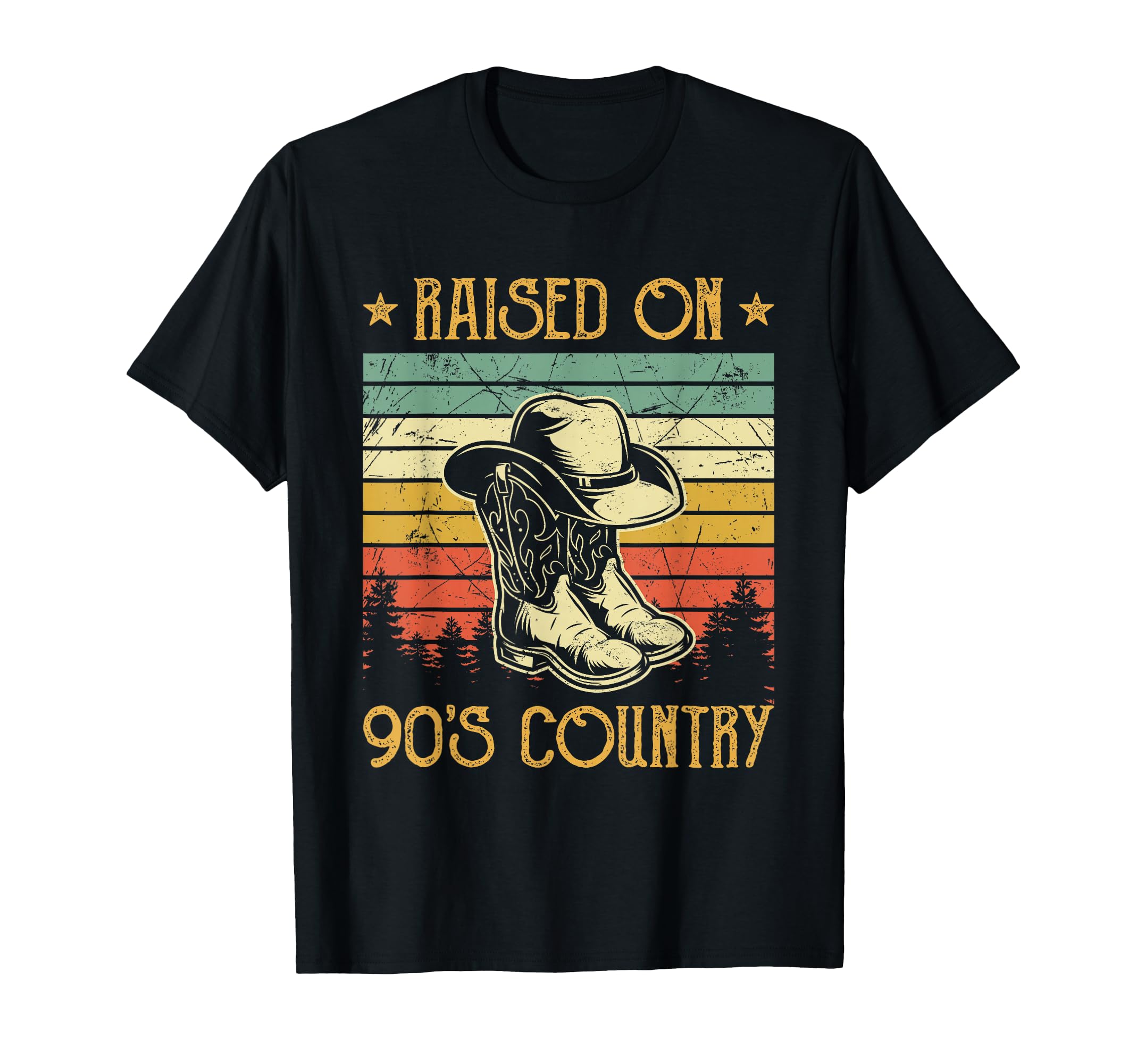 Cowboy Boots Hat Raised 90S Country T-Shirt - Aesthetic Graphic for Adults - T-Shirt, Sweatshirt, Hoodie