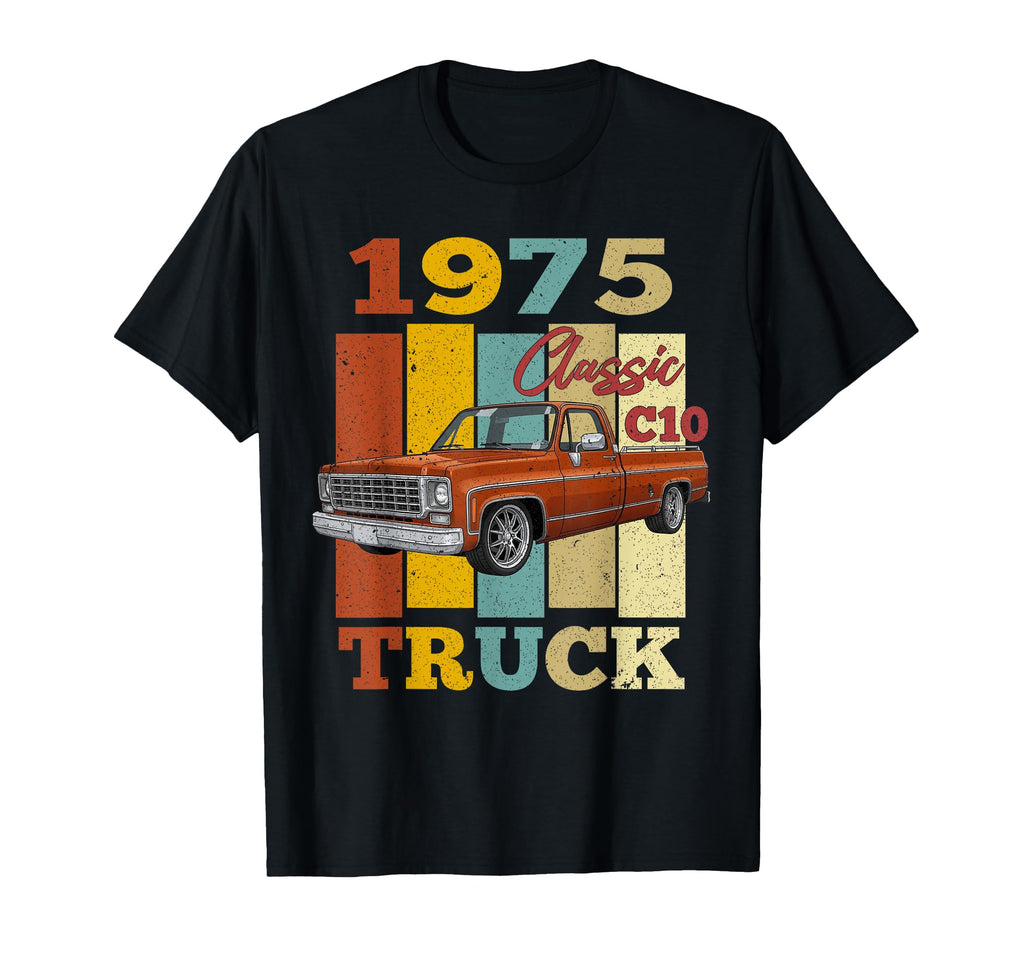 1975 C10 Truck 75 Silhouette Old Hot Rod T-Shirt - Graphic Print for Adults - T-Shirt, Sweatshirt, Hoodie