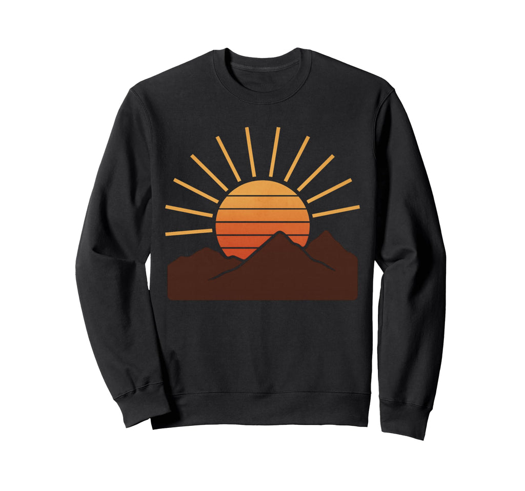 Sunset Vibes Geometric Mountainscape Sweatshirt - Graphic Print Men Women - T-Shirt, Sweatshirt, Hoodie