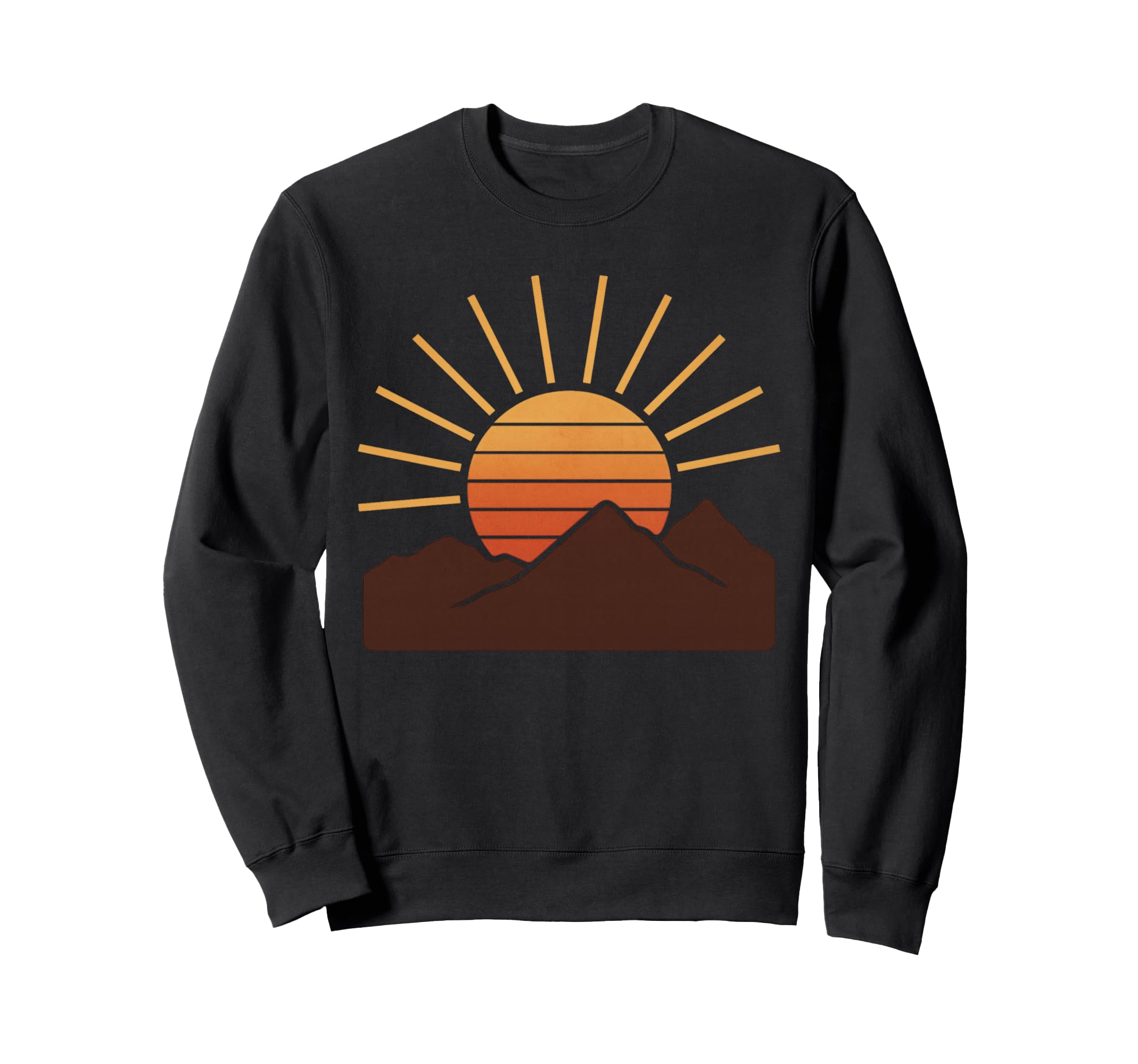Sunset Vibes Geometric Mountainscape Sweatshirt - Graphic Print Men Women - T-Shirt, Sweatshirt, Hoodie