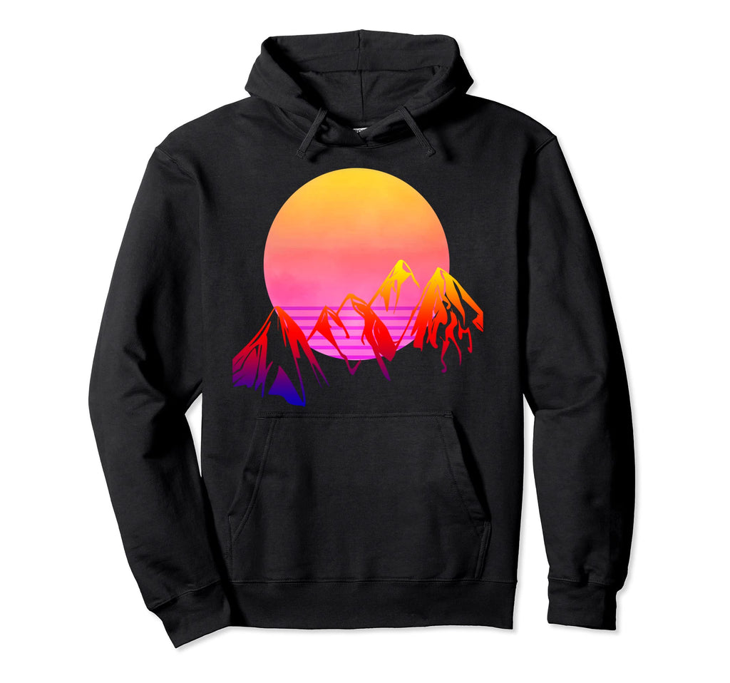80S Vaporwave Outrun Skyline Cityscape Hoodie - Novelty Apparel Men Women - T-Shirt, Sweatshirt, Hoodie