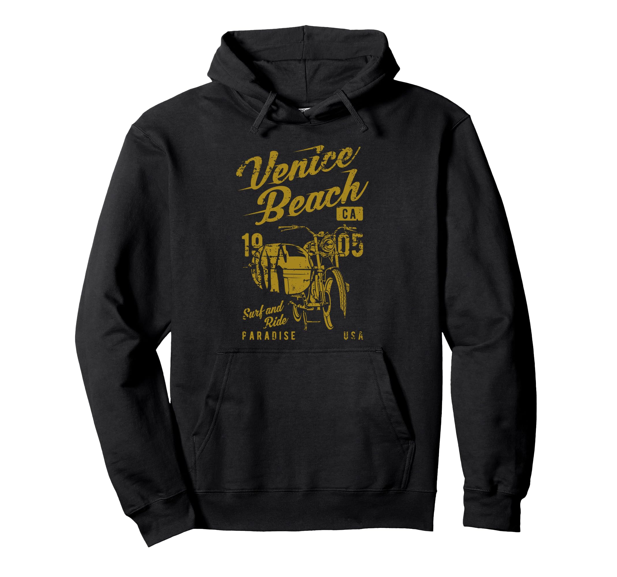 Venice Beach California Distressed Hoodie - Aesthetic Graphic Unisex - T-Shirt, Sweatshirt, Hoodie