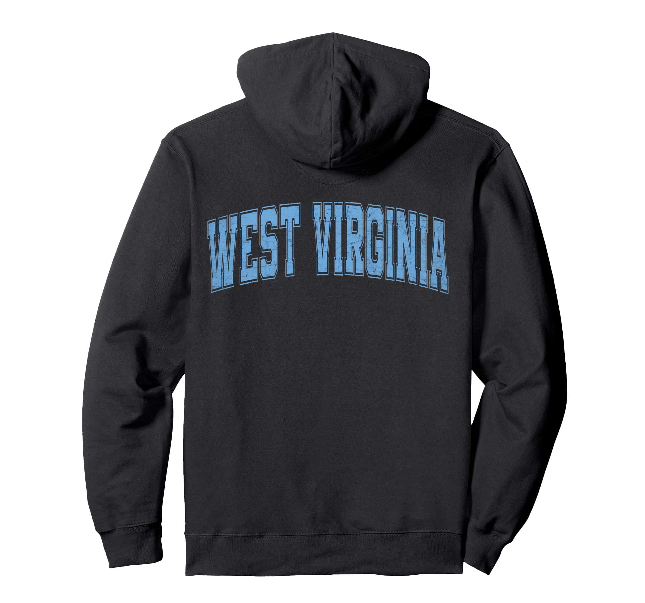 West Virginia Sky Blue Text Hoodie - Unique Graphic Unisex - T-Shirt, Sweatshirt, Hoodie