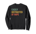 Easily Distracted Naps Pilot Distressed Sweatshirt - Unique Graphic Unisex - T-Shirt, Sweatshirt, Hoodie