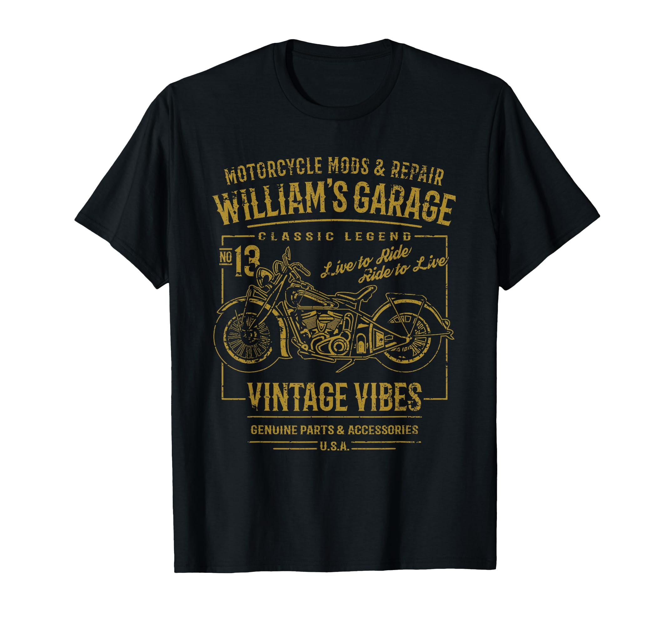 Williams Garage Motorcycle Name T-Shirt - Casual Everyday Wear Men Women - T-Shirt, Sweatshirt, Hoodie