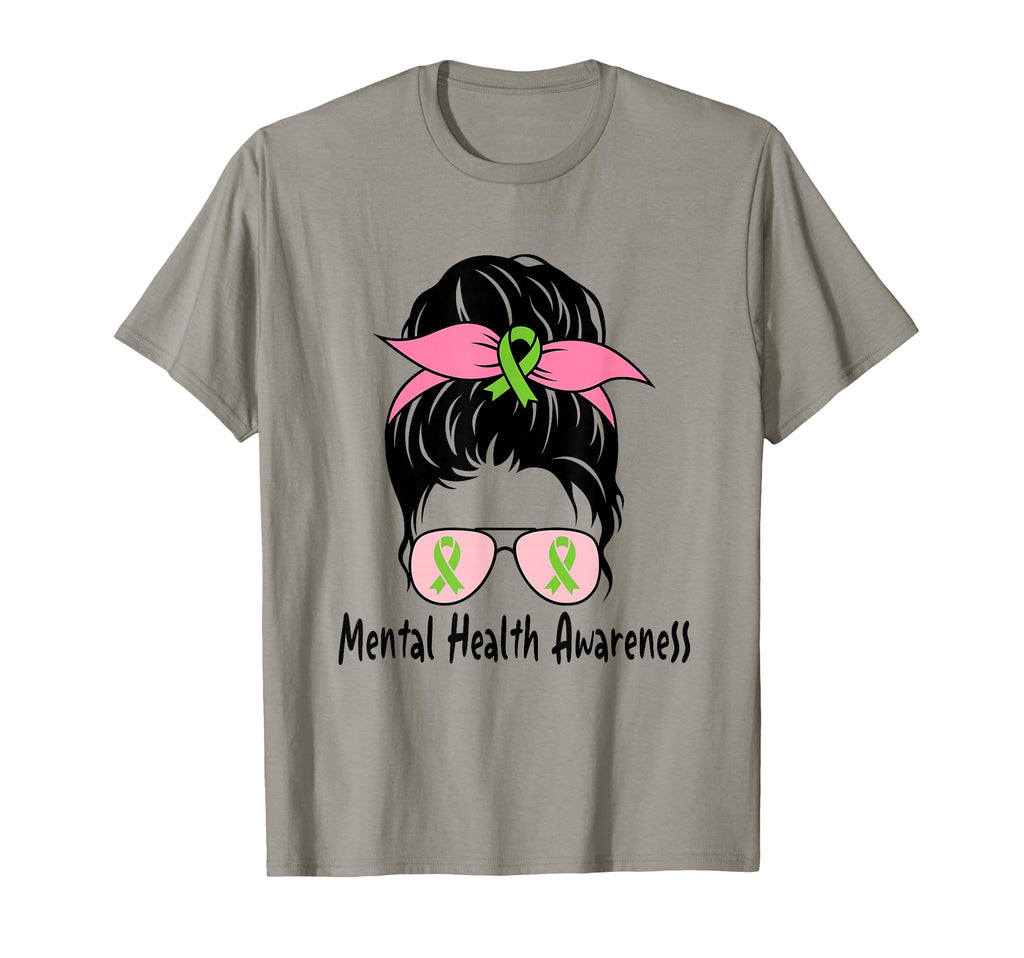 Messy Bun Mental Health Matters Gift T-Shirt - Custom Art Print Unisex - T-Shirt, Sweatshirt, Hoodie