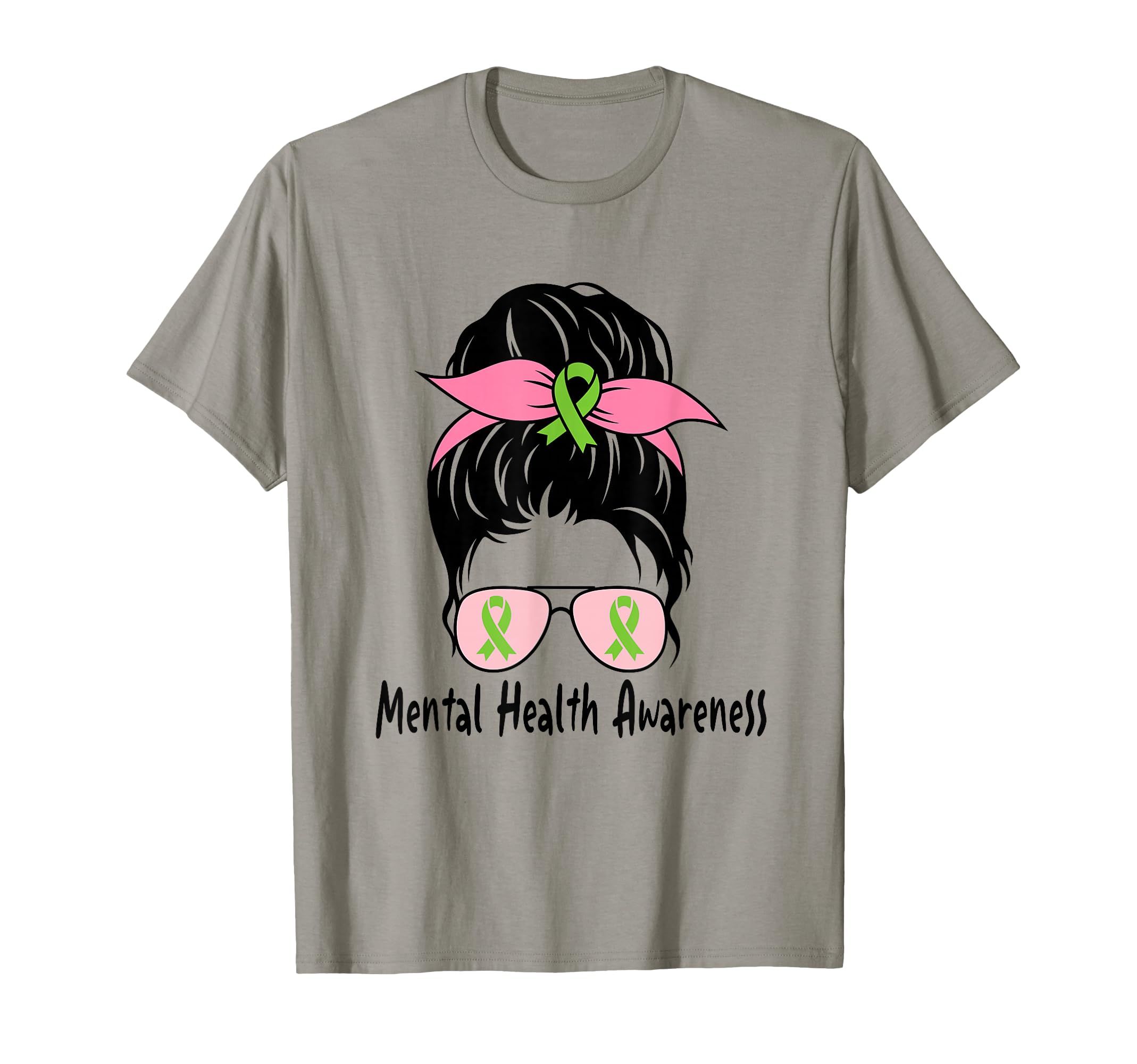 Messy Bun Mental Health Matters Gift T-Shirt - Custom Art Print Unisex - T-Shirt, Sweatshirt, Hoodie