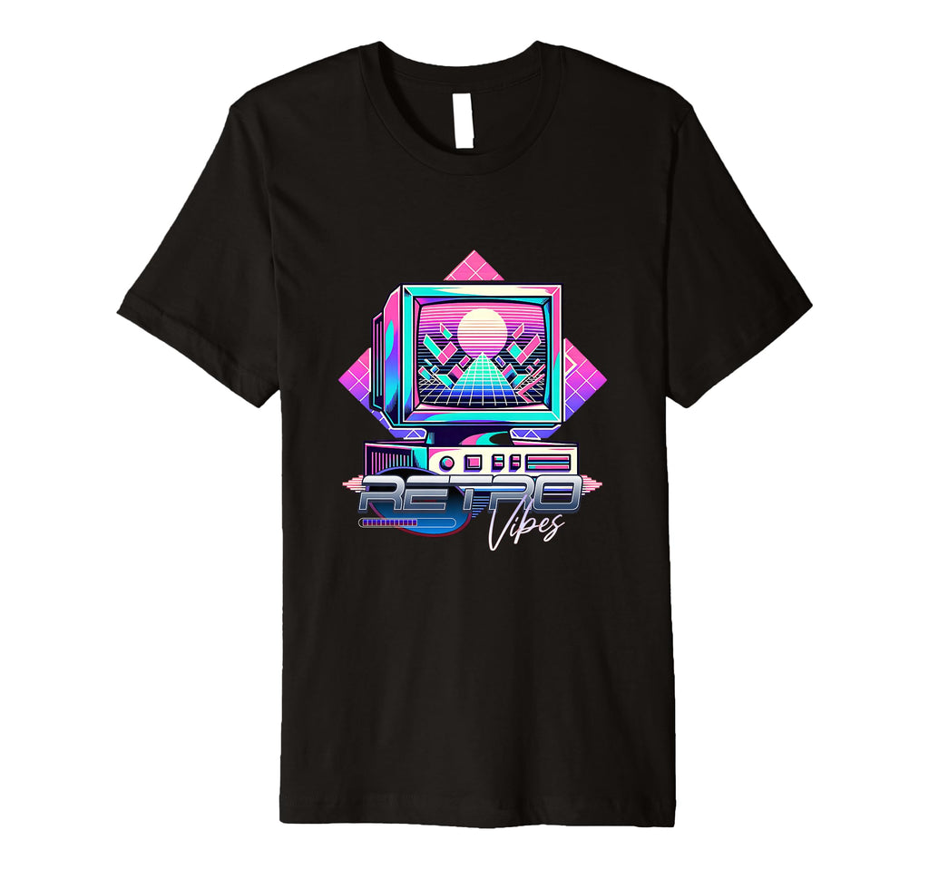 Vibes Crt Tv 80S Synthwave T-Shirt - Trendy Graphic Unisex - T-Shirt, Sweatshirt, Hoodie