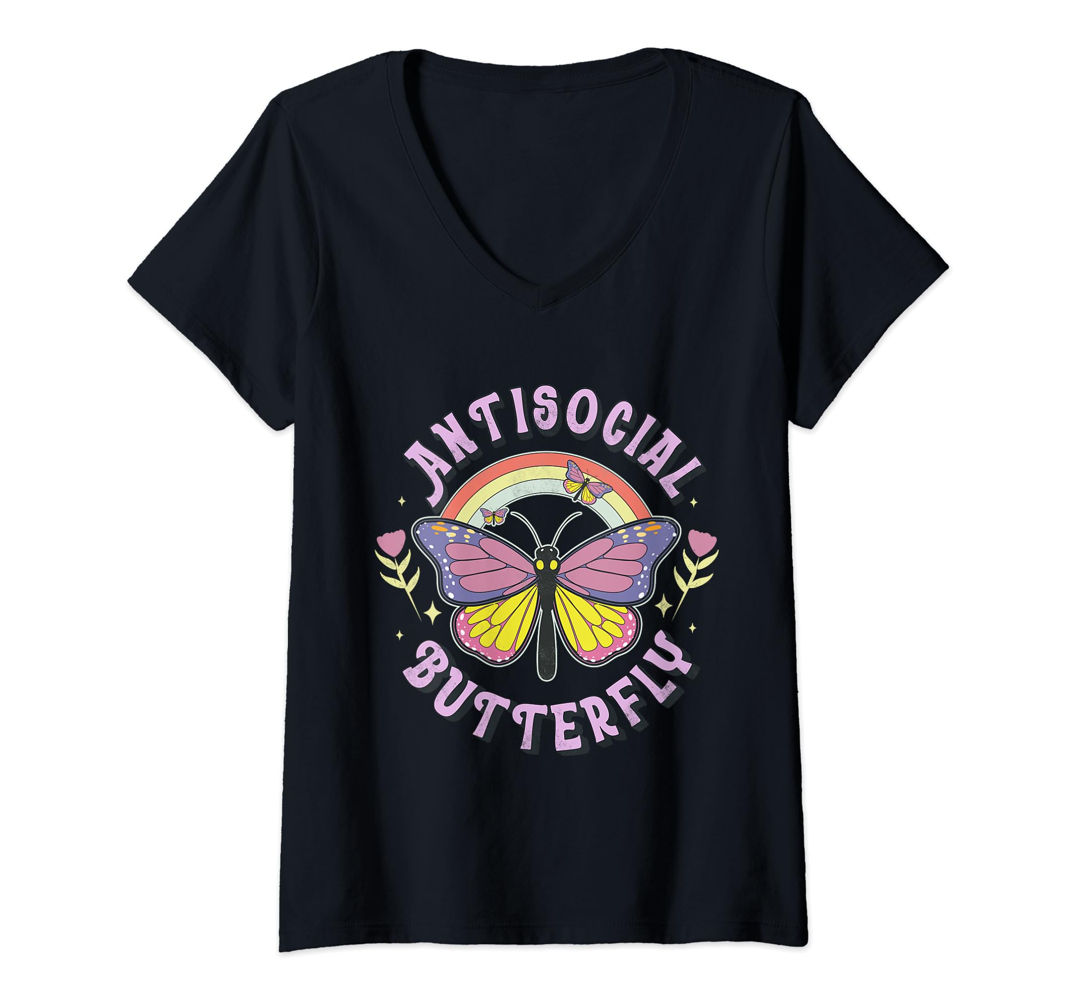 Antisocial Butterfly Groovy T T-Shirt - Novelty Apparel Men Women - T-Shirt, Sweatshirt, Hoodie