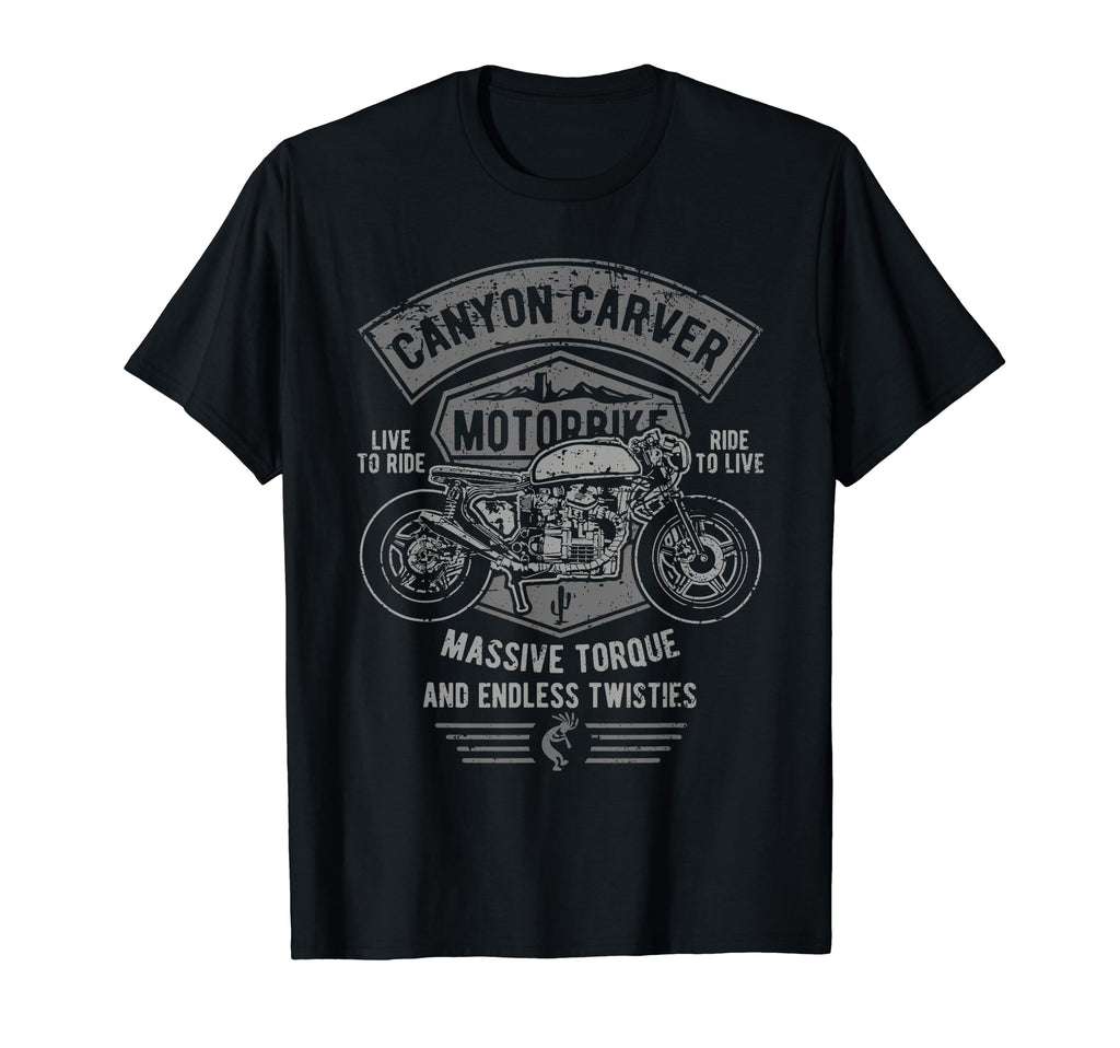 Canyon Carver Motorcycle Distressed T-Shirt - Trendy Graphic Unisex - T-Shirt, Sweatshirt, Hoodie