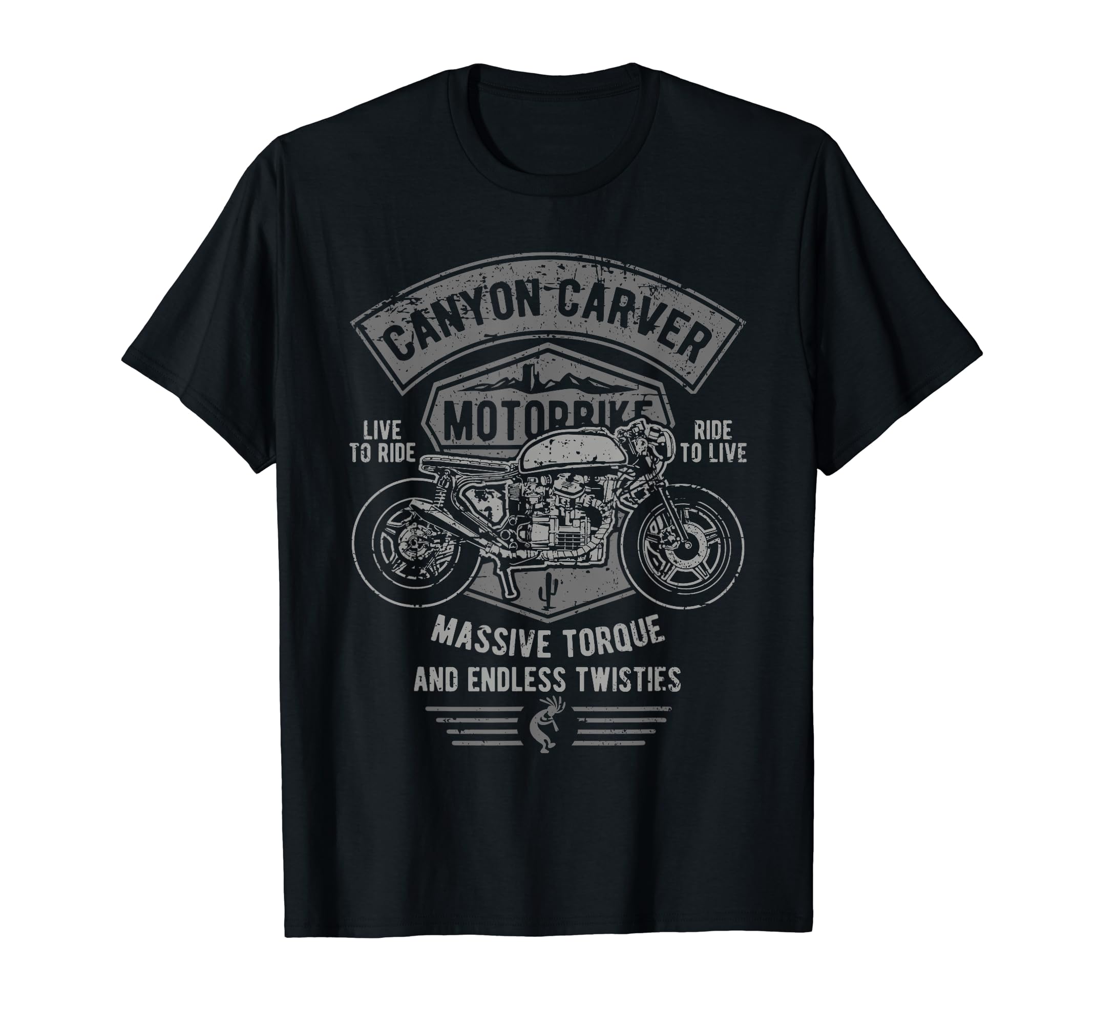 Canyon Carver Motorcycle Distressed T-Shirt - Trendy Graphic Unisex - T-Shirt, Sweatshirt, Hoodie