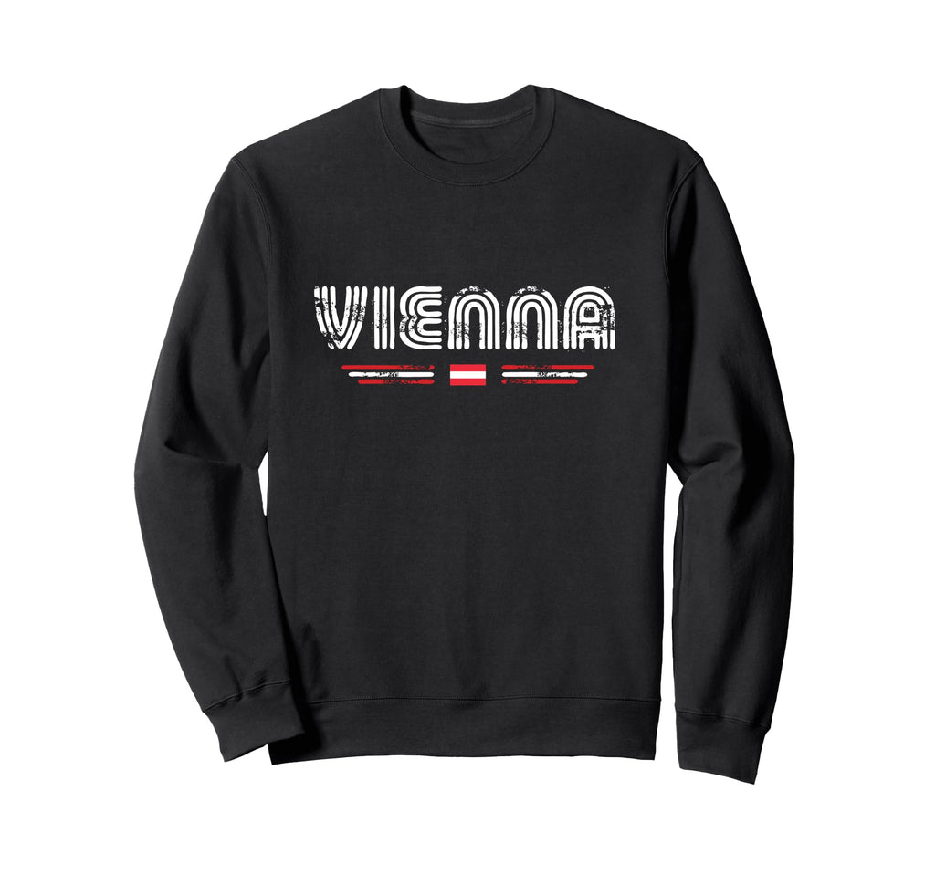 Vienna Austria 70S 80S Type Flag Sweatshirt - Fun Novelty Design Unisex - T-Shirt, Sweatshirt, Hoodie