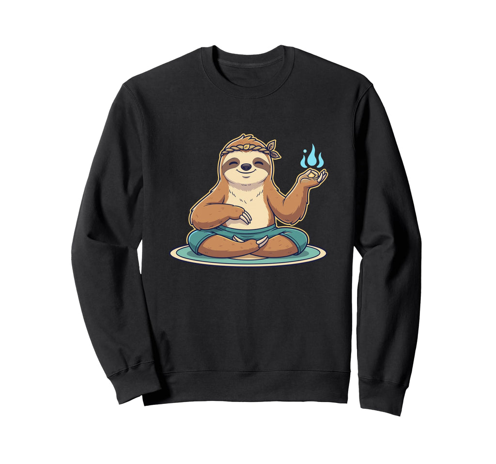 Sloth Lotus Pose Yoga Mindfulness Sweatshirt - Custom Art Print Unisex - T-Shirt, Sweatshirt, Hoodie
