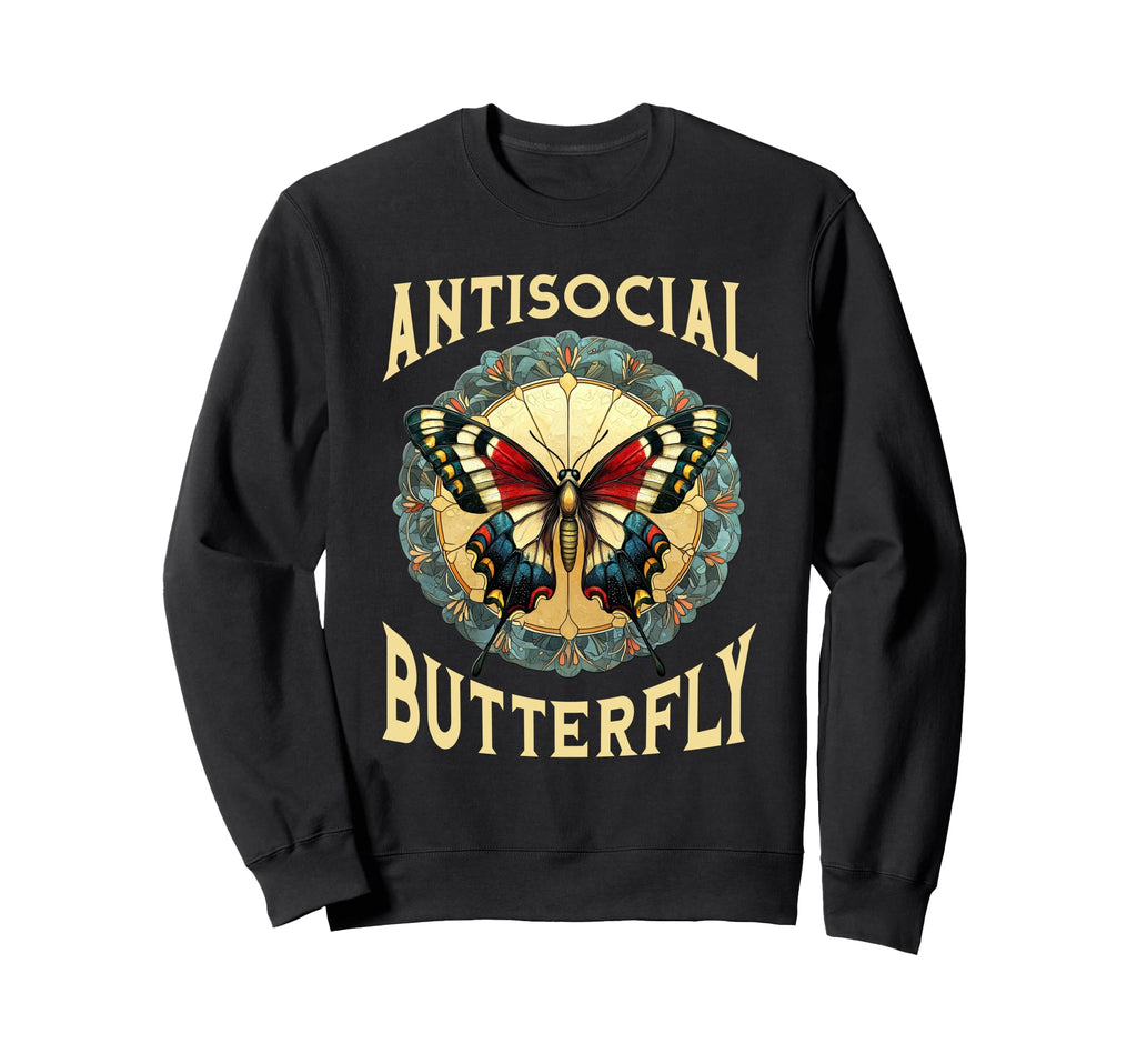 Antisocial Butterfly Gift Hoodie - Unique Graphic Unisex - T-Shirt, Sweatshirt, Hoodie