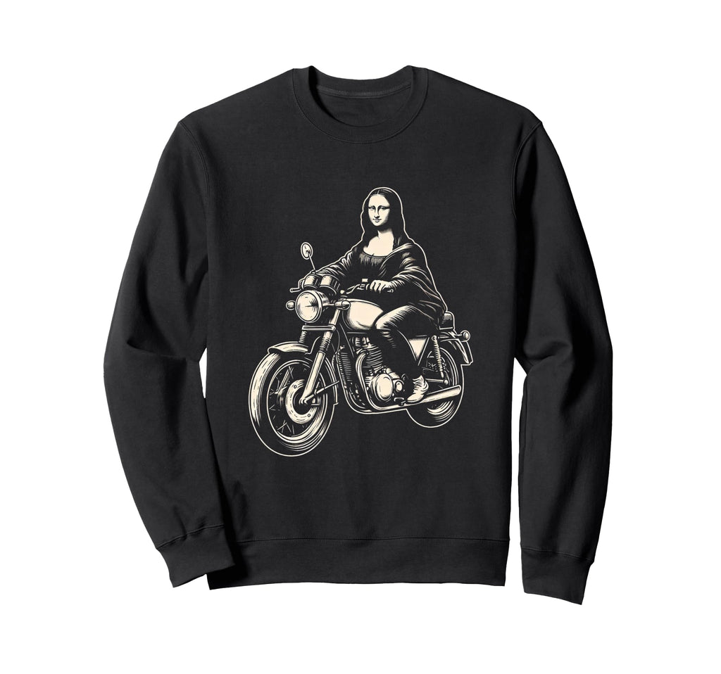 Mona Lisa Motorcycle Sweatshirt - Aesthetic Graphic for Adults - T-Shirt, Sweatshirt, Hoodie