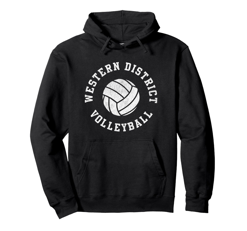 Western District Volleyball Distressed Hoodie - Unique Graphic Men Women - T-Shirt, Sweatshirt, Hoodie