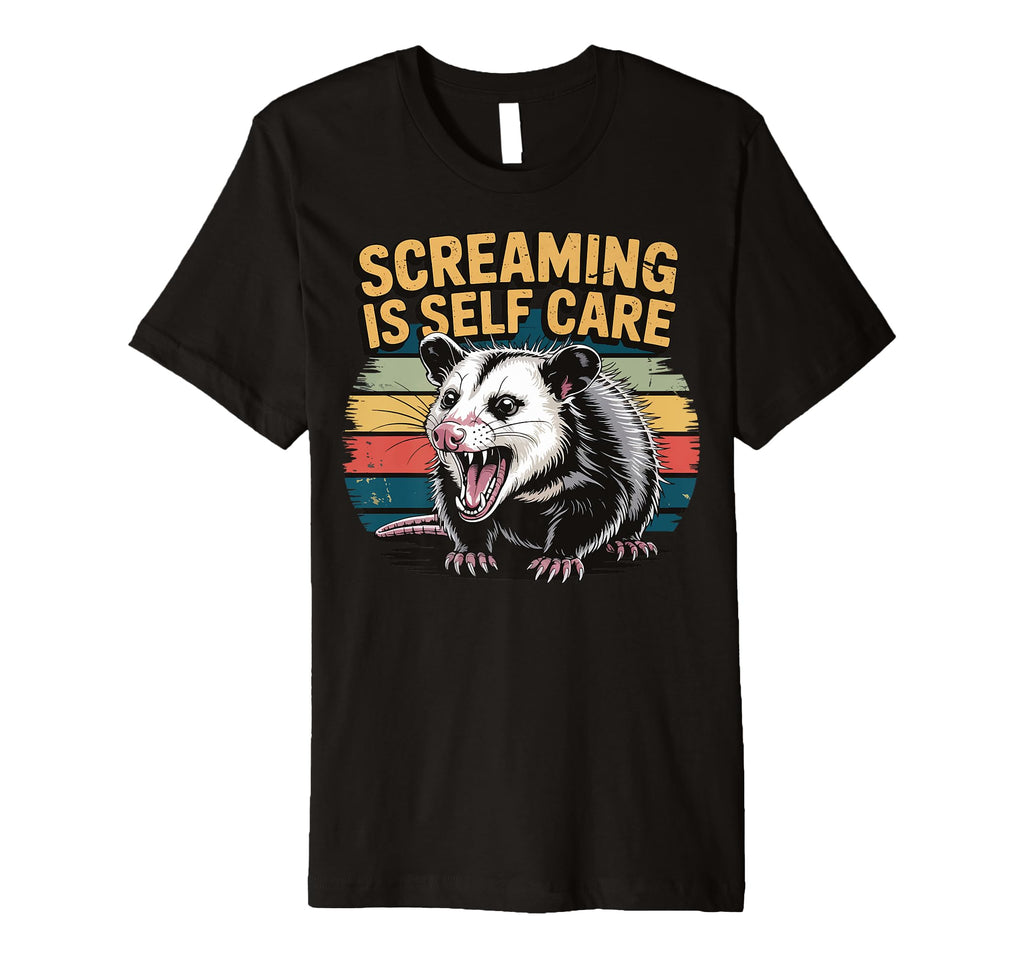 Opossum Therapeutic Screaming Stress T-Shirt - Novelty Apparel Men Women - T-Shirt, Sweatshirt, Hoodie