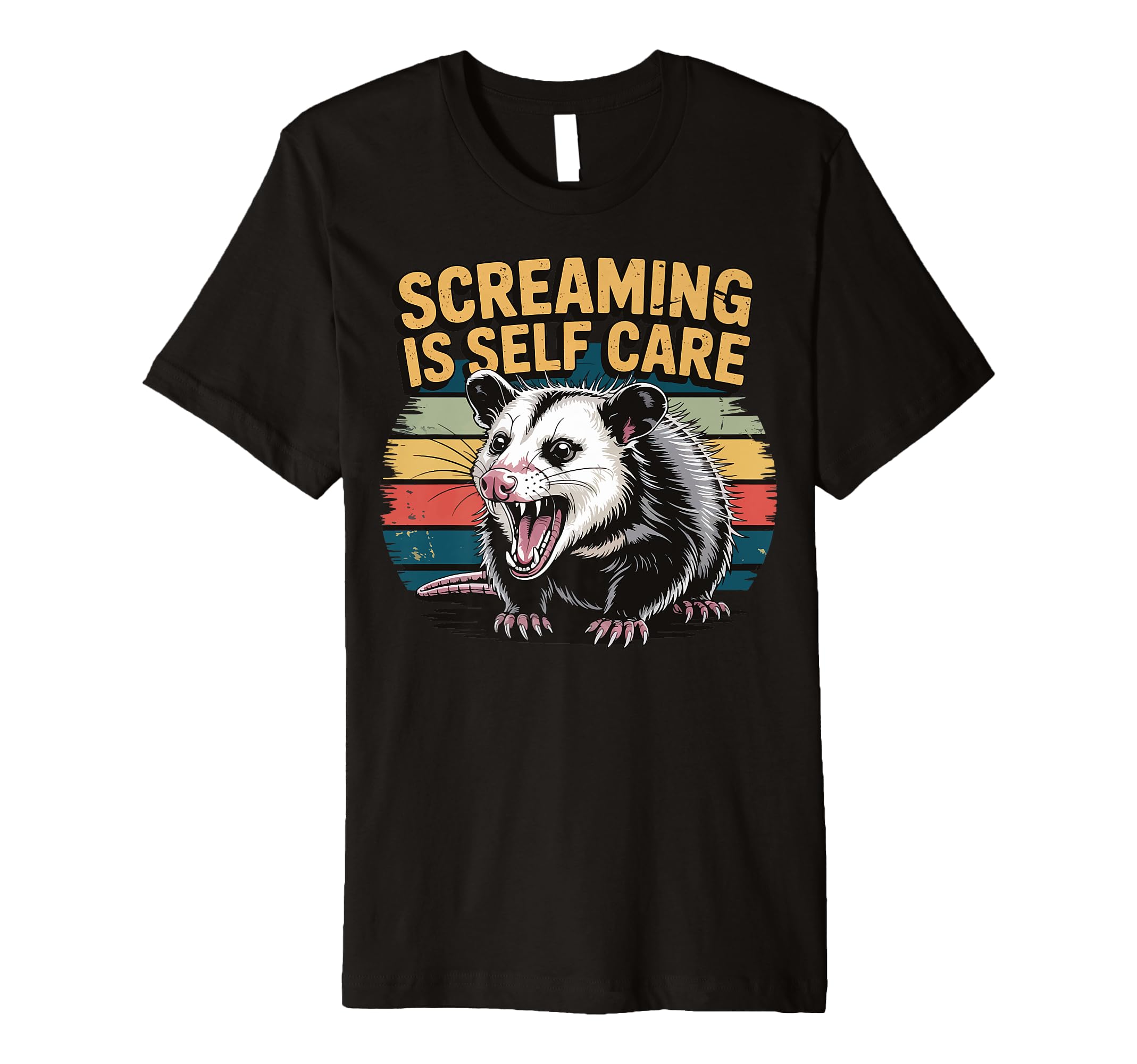Opossum Therapeutic Screaming Stress T-Shirt - Novelty Apparel Men Women - T-Shirt, Sweatshirt, Hoodie