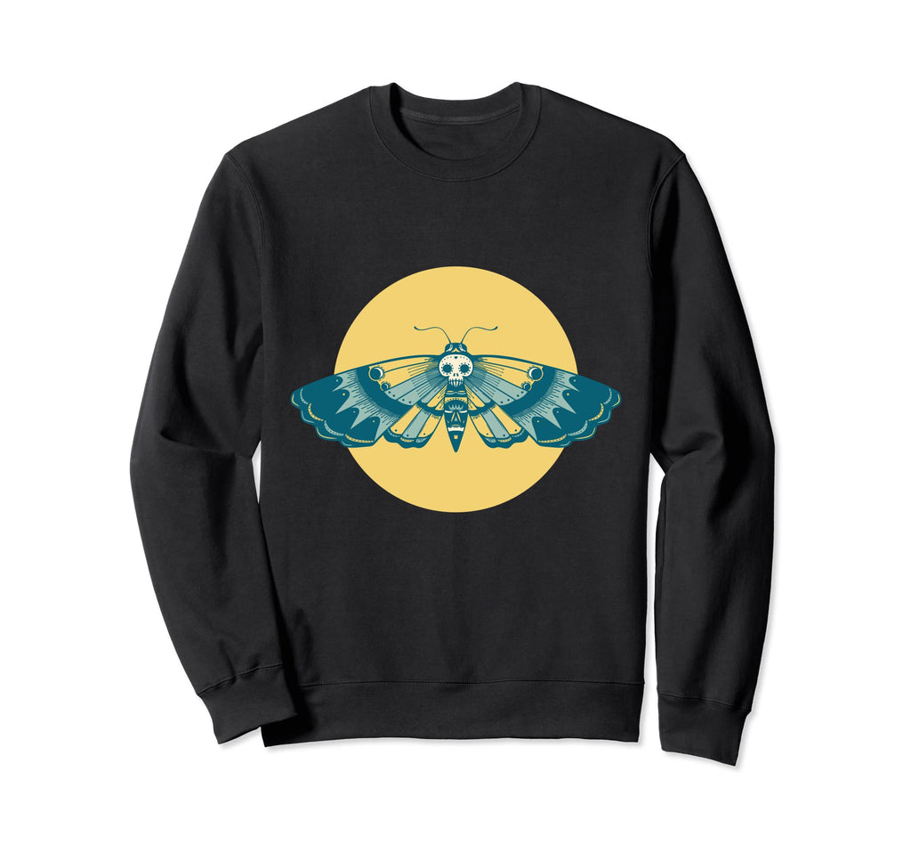 Sacred Moth Goth Horror Antisocial Sweatshirt - Minimalist Print Unisex - T-Shirt, Sweatshirt, Hoodie