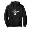 Lucky Typography Clover Hoodie - Trendy Graphic Men Women - T-Shirt, Sweatshirt, Hoodie