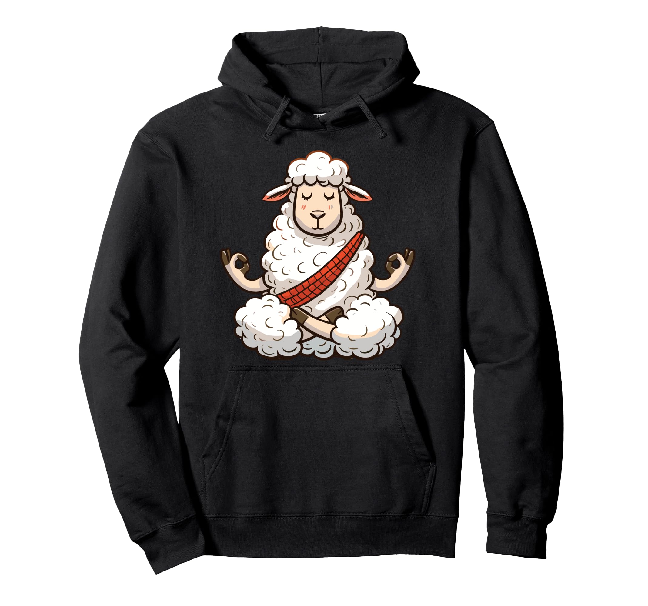 Meditation Sheep Yoga Pose Relaxing Hoodie - Minimalist Print for Adults - T-Shirt, Sweatshirt, Hoodie