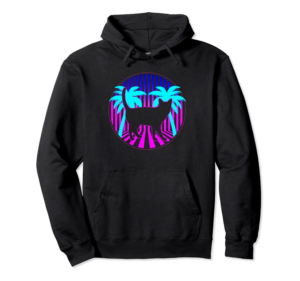 Cat Retrowave Synthwave Vaporwave Cat Hoodie - Unique Graphic Unisex - T-Shirt, Sweatshirt, Hoodie