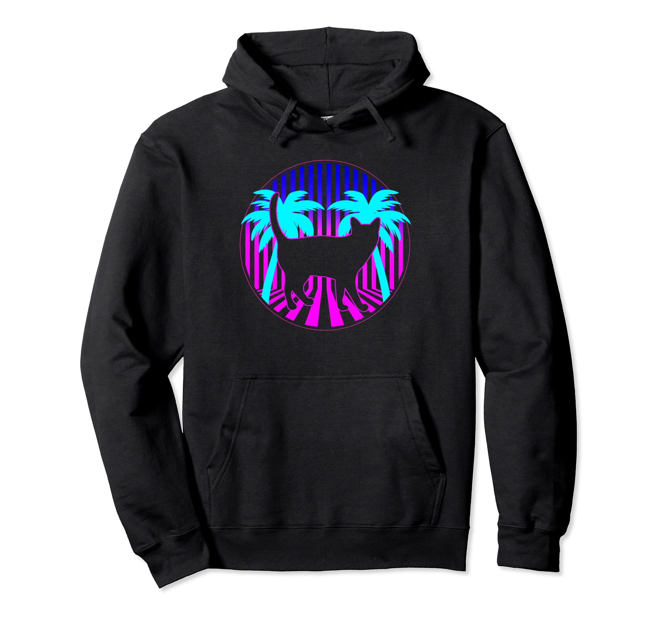Cat Retrowave Synthwave Vaporwave Cat Hoodie - Unique Graphic Unisex - T-Shirt, Sweatshirt, Hoodie