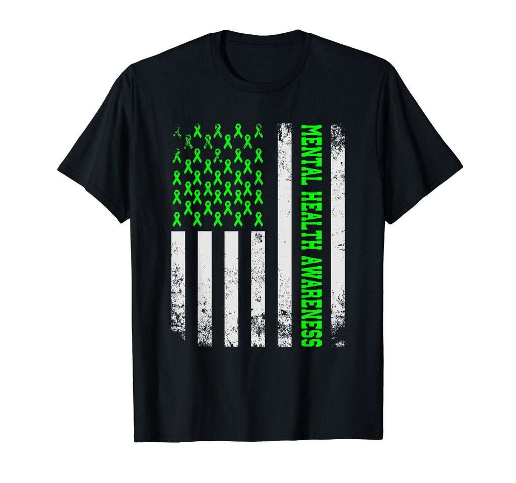 Mental Health Matters American Flag T-Shirt - Casual Everyday Wear Unisex - T-Shirt, Sweatshirt, Hoodie