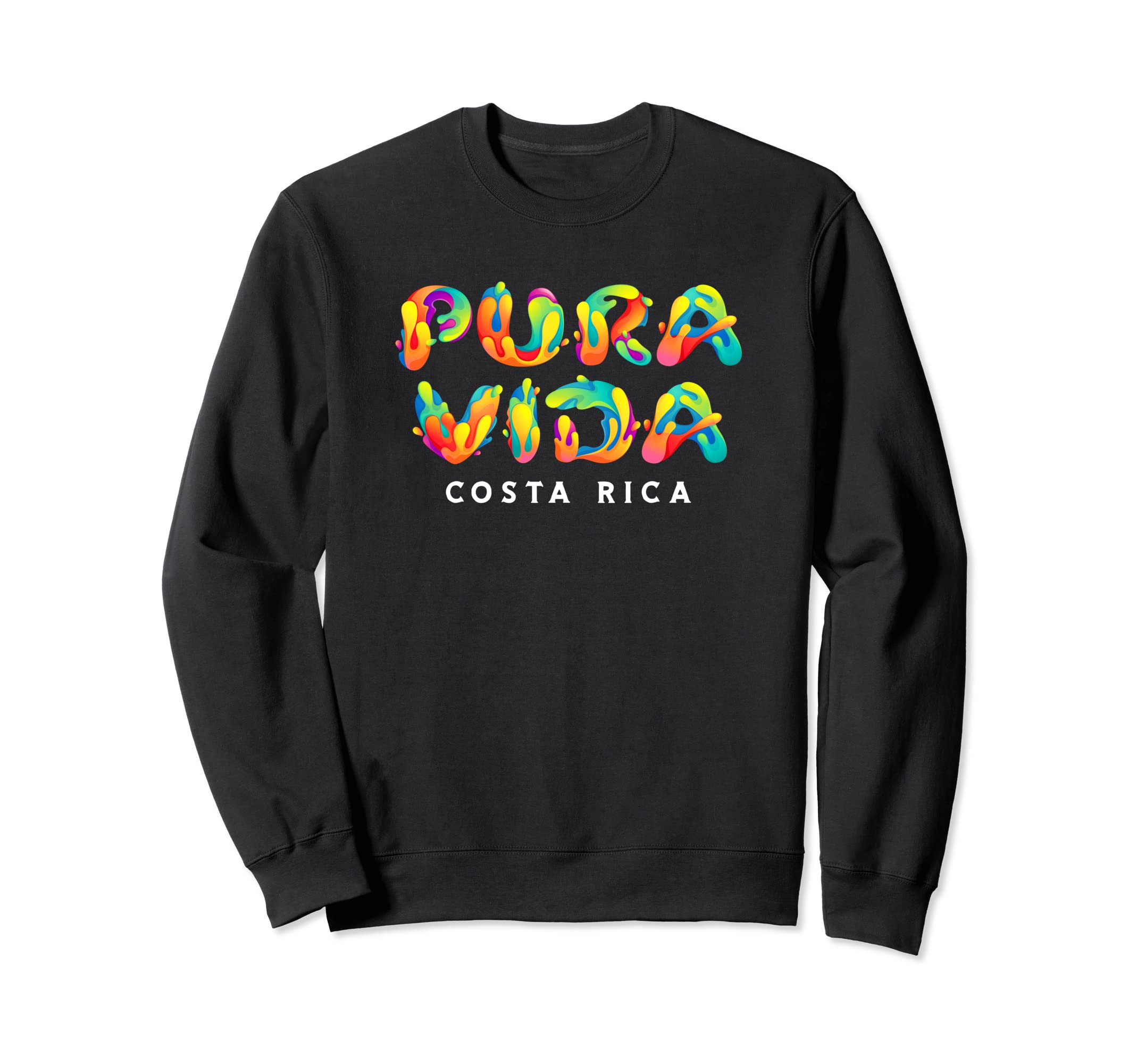 Pura Vida Costa Rica Rainbow Color Sweatshirt - Novelty Apparel for Adults - T-Shirt, Sweatshirt, Hoodie