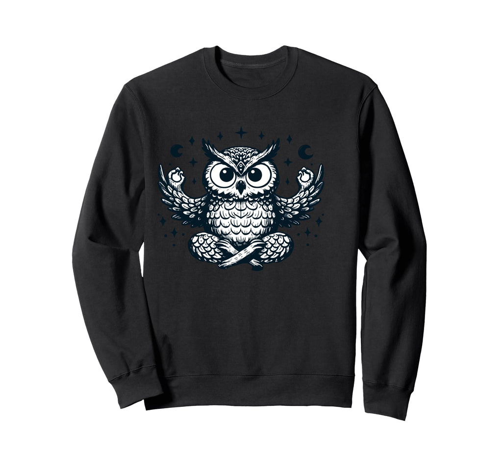 Meditation Owl Yoga Pose Relaxing Animal Sweatshirt - Graphic Print Unisex - T-Shirt, Sweatshirt, Hoodie