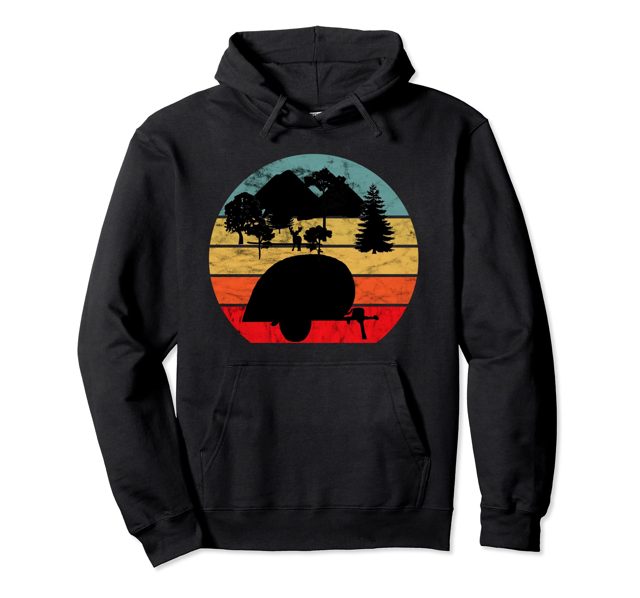 Camping Caravan Sunset Camper Hoodie - Unique Graphic for Adults - T-Shirt, Sweatshirt, Hoodie