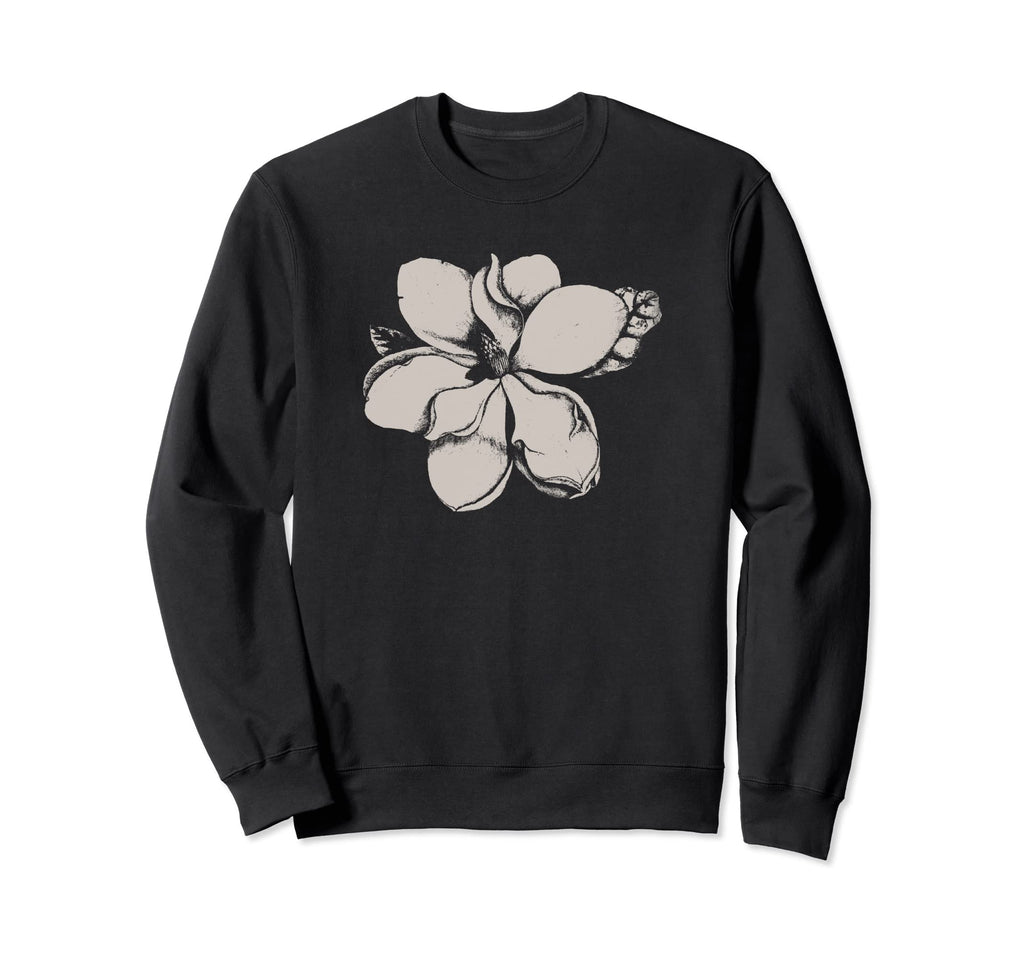 Distressed Magnolia Flower Sweatshirt - Graphic Print Men Women - T-Shirt, Sweatshirt, Hoodie